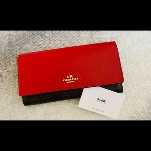 Authentic Coach Checkbook trifold wallet
